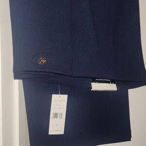 Rafaella High Rise Wide Leg Cropped Navy Blue Pants 16 🆕